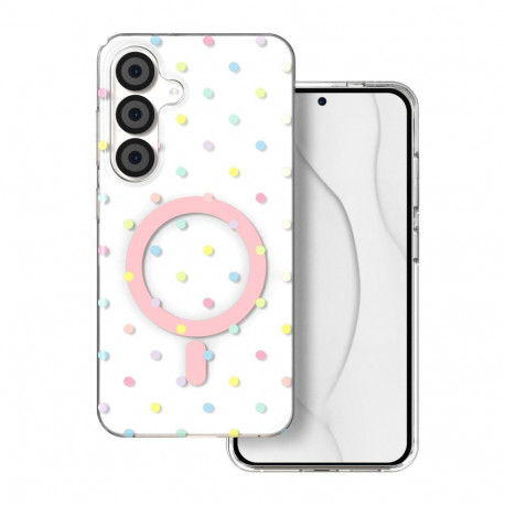 Bubble Dots Mag case for Samsung S24 / S25 white