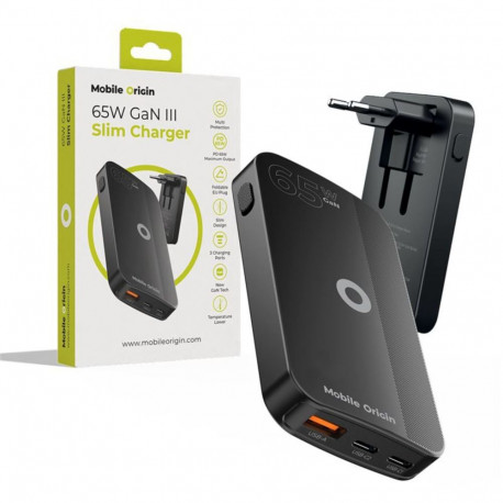 Ładowarka Mobile Origin Slim Charger 1x USB-A 2x USB-C 1.5 A (GAN-65W-SLM-BLK)