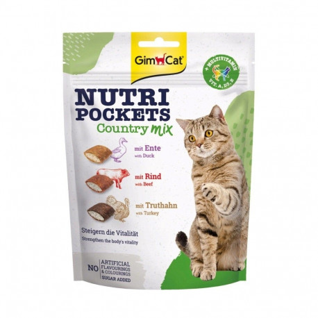 GIMCAT Nutri Pockets Country mix – cat treat – 150g