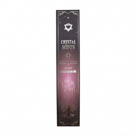 Incense - Crystal Scents Rose Scented Incense with Rose Quartz Crystals