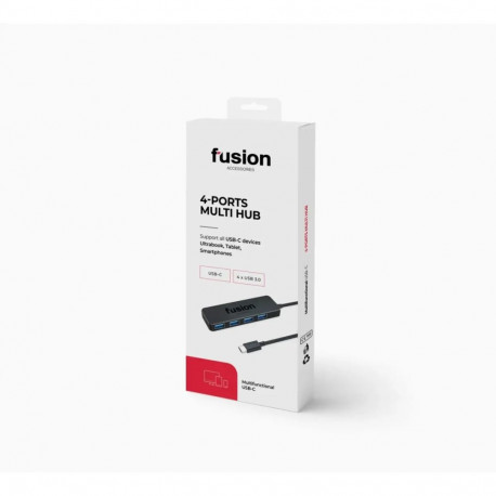 Fusion Accessories 4-in-1 USB hub | USB-C to 4x USB 3.0 | black