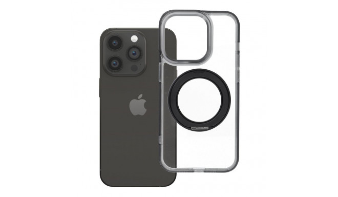 Case for iPhone 14 PRO Frame Circle Stand compatible with MagSafe black