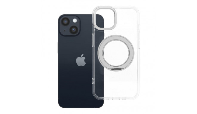 Case for iPhone 14 Frame Circle Stand compatible with MagSafe transparent