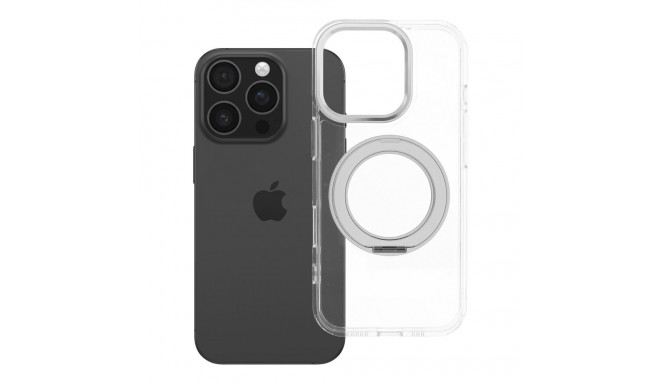 Case for iPhone 16 PRO Frame Circle Stand compatible with MagSafe transparent