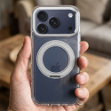 Case for iPhone 14 PRO Frame Circle Stand compatible with MagSafe transparent