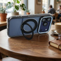Case for iPhone 16 Frame Circle Stand compatible with MagSafe black