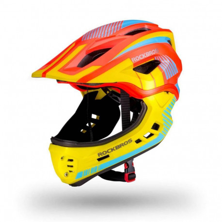 Rockbros Children's bicycle helmet with detachable visor Rockbros TT-32SOYB-S size S - yellow-orange