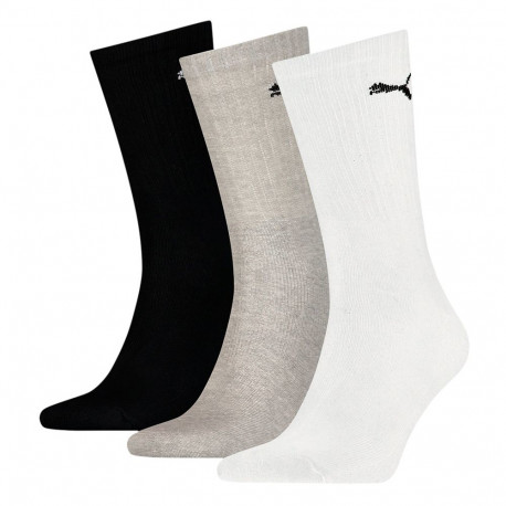Puma spordisokid 907940 03 3-pakk keskpikkad õhukad 35-38, valged, hallid, mustad