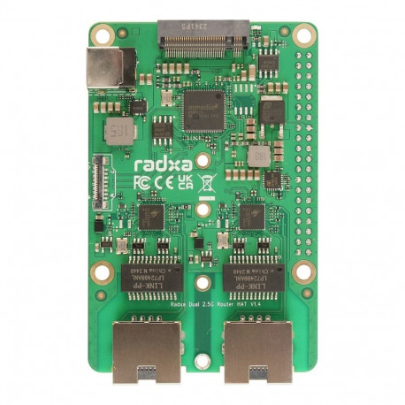 RADXA kahe pordiga 2.5GBit ruuteri laiendusmoodul, M.2, Raspberry 5