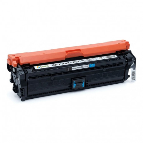 STATIC taastäidetud toonerikassett, ühildub HP CE271A/CE341A/CE741A, tsüaan, 7 500 lehekülge