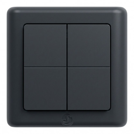 "Shelly · Plug & Play · BLU Wall Switch 4 ZB DK · Wandtaster · 4-fach · 16 Aktionen · Grau"