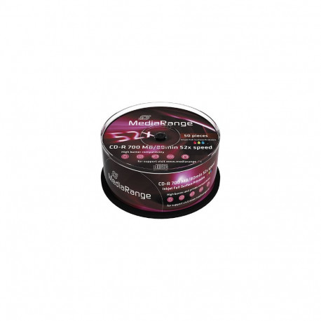"MediaRange CD-R 700MB/80min Printable 52x Cake 50"