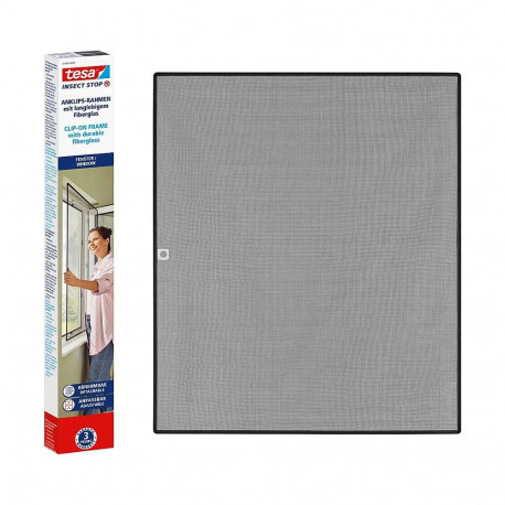 "tesa Fliegengitter Insect Stop Clip On anthrazit 1,2 x 1,4 m"