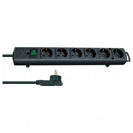 "Brennenstuhl Steckdosenl. Comfort-Line 6x 2m Flachst. sw"
