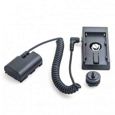 Caruba Canon LP E6 Full Decoding Dummy Batterij + F970 Batterijhuls (veer kabel)