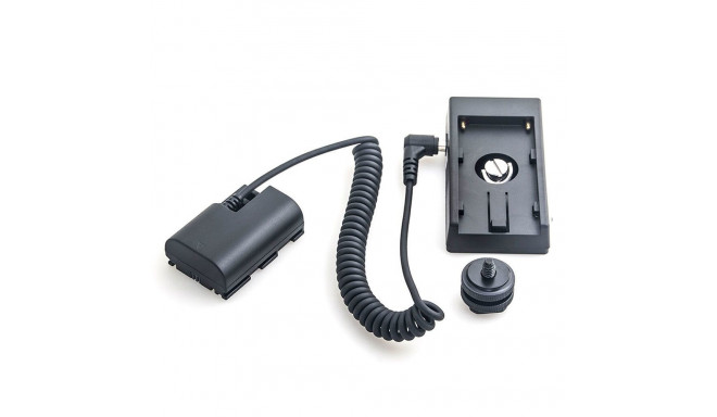 Caruba Canon LP E6 Full Decoding Dummy Batterij + F970 Batterijhuls (veer kabel)