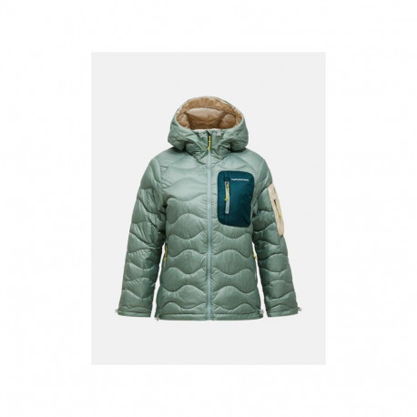 Kurtka damska puchowa PEAK PERFORMANCE W Helium Utility Down Hood Jacket kolor zielony - M