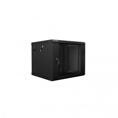 RACK CABINET 19" DOUBLE-SECTION WALL-MOUNT 9U/600X600 (FLAT PACK) BLACK LANBERG