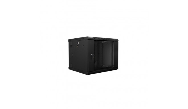 RACK CABINET 19" DOUBLE-SECTION WALL-MOUNT 9U/600X600 (FLAT PACK) BLACK LANBERG