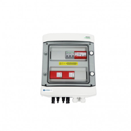 Switchgear attached DCAC hermetic IP65 EMITTER with DC surge arrester Dehn 1000V type 1+2, 2 x PV st