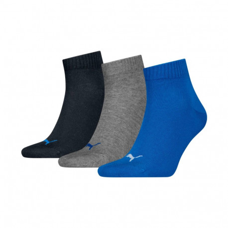 Skarpety Puma Quarter Plain 3pak granatowe, szare, niebieskie 938589 08