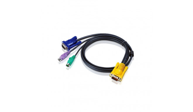 PS/2 KVM-kaabel 1.8m HDB 3in1 SPHD, must