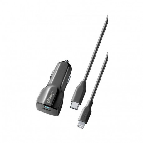 Autolaadija Ploos USB-C 18W + kaabel Lightning