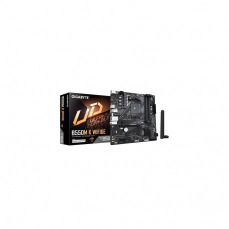 GIGABYTE B550M K WIFI6E Motherboard - AMD Ryzen 5000 CPUs, up to 4733MHz DDR4, 1xPCIe 4.0 + 1xPCIe 3
