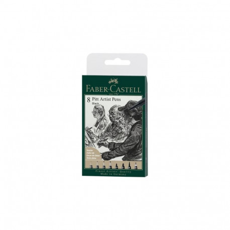 Drawing Pen - Faber Castell Pitt Artist Pen Set 8 Pcs Black Ink