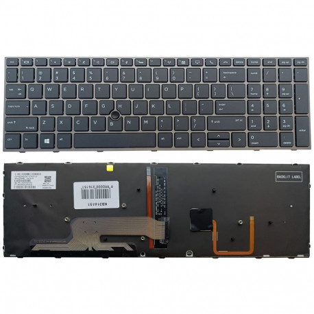 Keyboard - HP ZBook 15 G5, G6, 17 G5, G6 Backlit with Trackpoint Silver