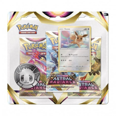 Trading Card Game - Pokémon Sword & Shield Astral Radiance Blister Pack (Eevee, 3 booster packs, foi
