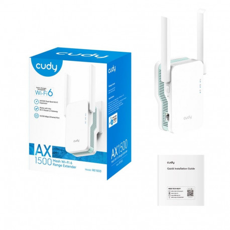 Networking Equipment - CUDY RE1500 Wi-Fi 6 Signal Booster 1201 Mbit/s 2.4/5 GHz