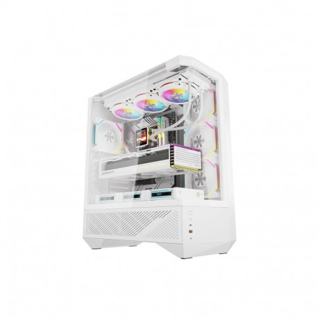 Computer Case - darkFlash DY460 ATX Case, 4 ARGB Fans, USB-C, White