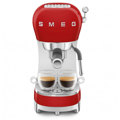 Coffee Maker - SMEG ECF02RDEU 15-Bar Manual Espresso Machine With Steam Wand, 1.1L Red
