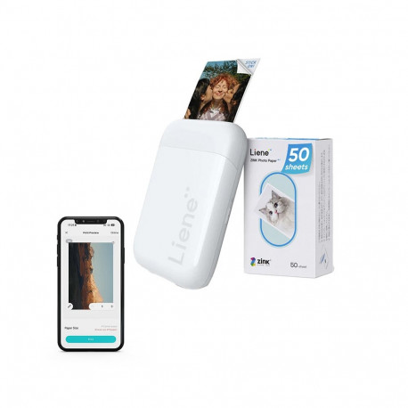 Portable Printer - Liene Pearl 2x3" Photo Printer (Bluetooth, Zink, White)