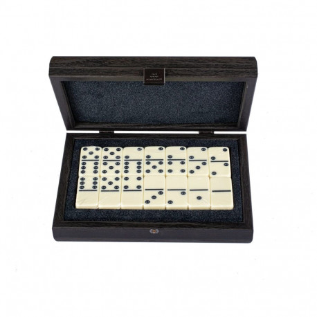 Game Set - Manopoulos Prabangus Domino Set 28 Tiles 5.2x2.7cm Black Case