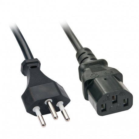 Mains Cable - LINDY Mains Cable CH to C13, 3 m, Black