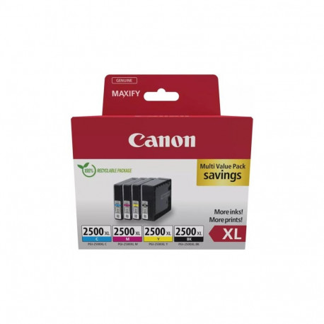 Ink Cartridge - Canon PGI-2500XL Multipack 4 Cartridges Black Cyan Magenta Yellow