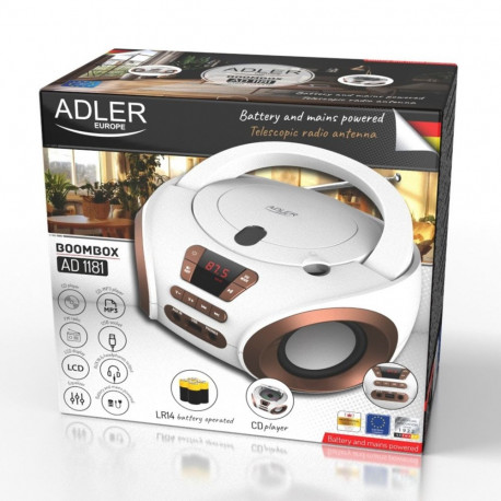 Audio Equipment - Adler AD 1181wc Portable CD/MP3 Player with FM Radio, Black
