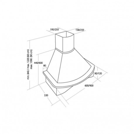 Cooker Hood - Akpo WK-4 Rustica Nova 400 m³/h Bronze Beige