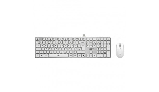 "MSI FORGE K210 Combo White DE Keyboard-Maus Combo, wireless"