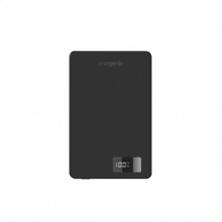 Akupank 10000mAh LCD 1xUSB-C 20W juhtmevaba 15W, must