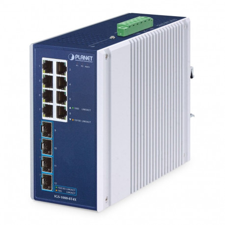 PLANET Gigabit Ethernet-lüliti 8-pordiline haldamata tööstuslik (10/100/1000) alumiinium, sinine