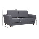 Sofa bed VESPER 2-seater, dark grey