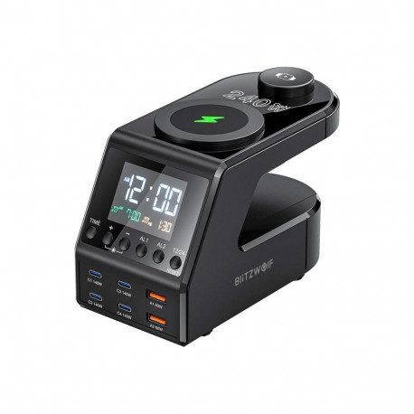 Charging Alarm Clock - Blitzwolf BW-FW10 240W, 6 Ports, LED Display