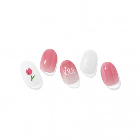 Geellakikleebiste maniküürikomplekt Ohora Semi Cured Gel Nail Strips (N Tulip Bonbon)