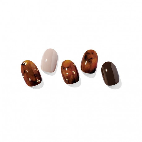 Geellakikleebiste maniküürikomplekt Ohora Semi Cured Gel Nail Strips (N Brown Sugar)