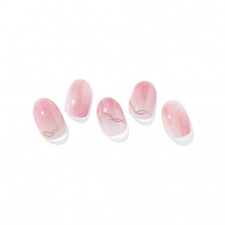 Geellakikleebiste maniküürikomplekt Ohora Semi Cured Gel Nail Strips (N Rosy Dew)