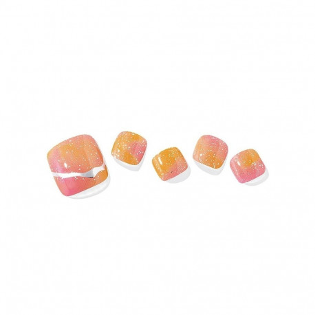 Geellakikleebiste pediküürikomplekt Ohora Semi Cured Gel Pedicure Strips (P Orange Beach)