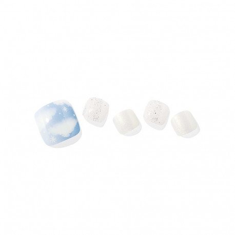 Geellakikleebiste pediküürikomplekt Ohora Semi Cured Gel Pedicure Strips (P Cotton Cloud)